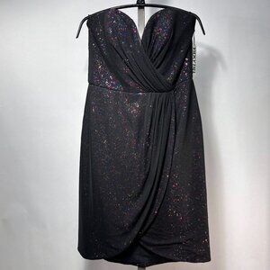 NWOT VICKY TIEL All Over Rainbow Sequin Chiffon Overlay Sweetheart Mini Dress  8